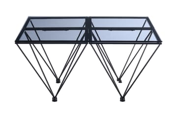 Soffbord Bijou 80 cm - Rökfärgat glas/Svart - Möbler - Bord & matgrupp - Soffbord