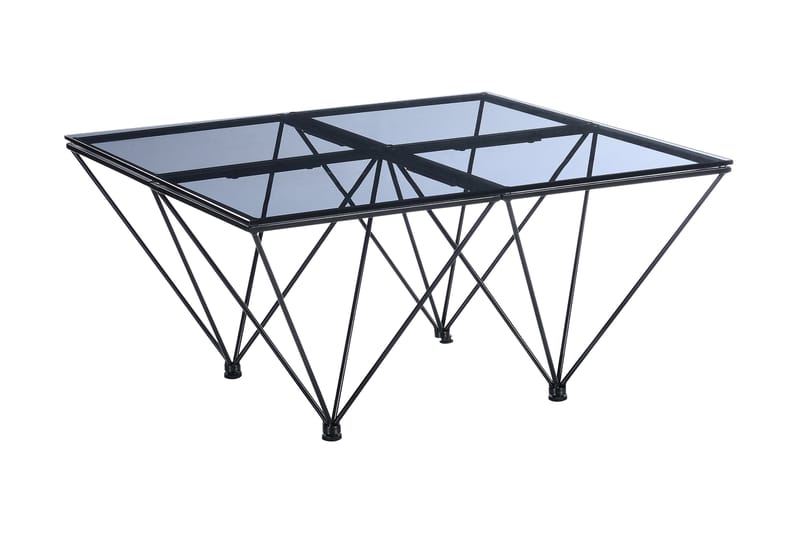 Soffbord Bijou 80 cm - Rökfärgat glas/Svart - Möbler - Bord & matgrupp - Soffbord