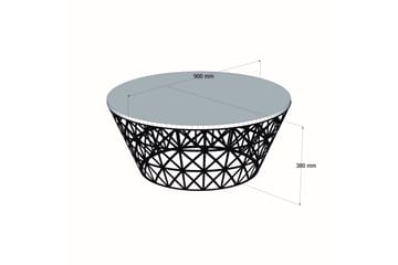 Soffbord Bjella 90 cm Runt Marmormönster - Svart - Möbler - Bord & matgrupp - Soffbord