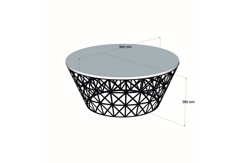 Soffbord Bjella 90 cm Runt Marmormönster - Svart - Möbler - Bord & matgrupp - Soffbord
