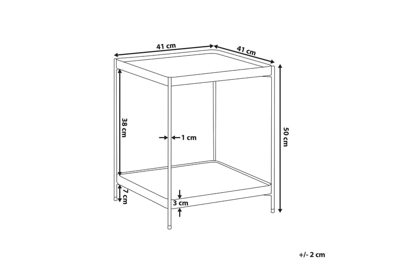 Soffbord Brysyn 41 cm - Glas/Guld - Soffbord