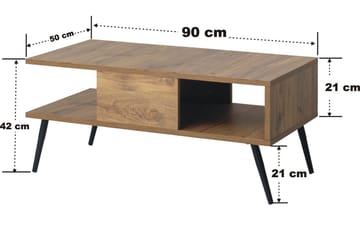 Soffbord Bukle 90 cm - Brun/Svart - Möbler - Bord & matgrupp - Soffbord