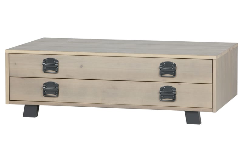 Soffbord Catemo 110 cm med Förvaring Låda - Beige/Grå - Soffbord