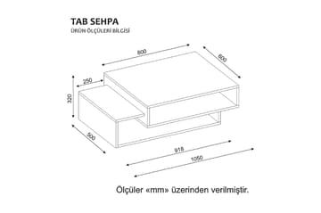 Soffbord Cathi 105 cm med Förvaring Hyllor - Vit/Valnötsbrun - Möbler - Bord & matgrupp - Soffbord