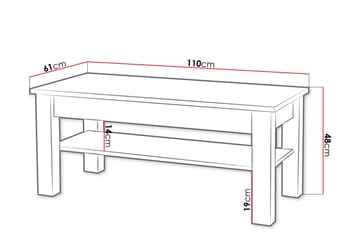 Soffbord Cezac 110 cm med Förvaring Hylla - Beige/Grå - Möbler - Bord & matgrupp - Soffbord