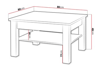 Soffbord Cezac 80 cm med Förvaring Hylla - Beige/Grå - Möbler - Bord & matgrupp - Soffbord