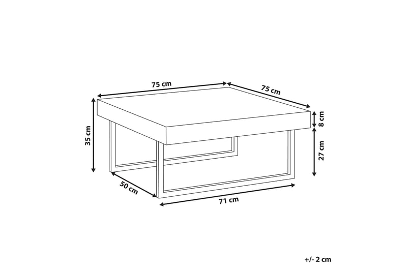 Soffbord Champoux 75 cm - Grå - Soffbord