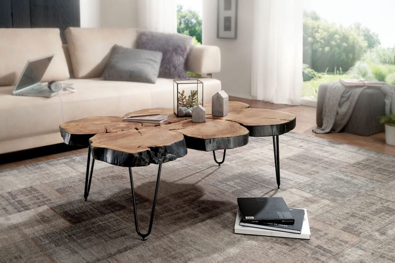 Soffbord Charford 115 cm - Akacia/Svart - Möbler - Bord & matgrupp - Soffbord