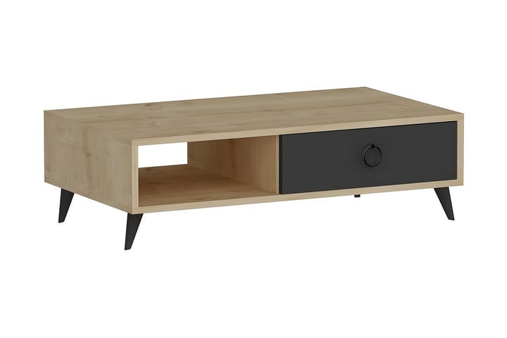Soffbord Chong 90 cm med Förvaring Låda + Hylla - Soffbord