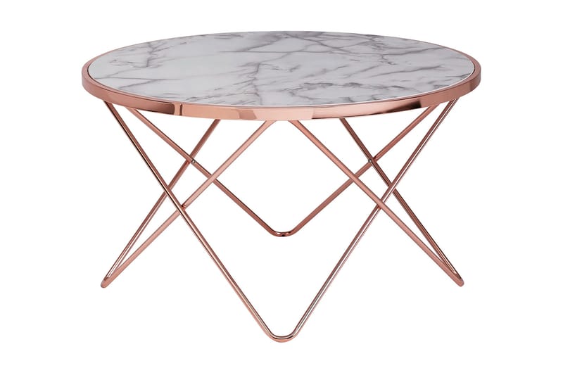Soffbord Chrishelle 85 cm Runt Marmörmönster - Soffbord - Marmorbord