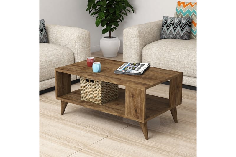 Soffbord Citira 90 cm med Förvaring Hylla - Mörkbrun - Möbler - Bord & matgrupp - Soffbord