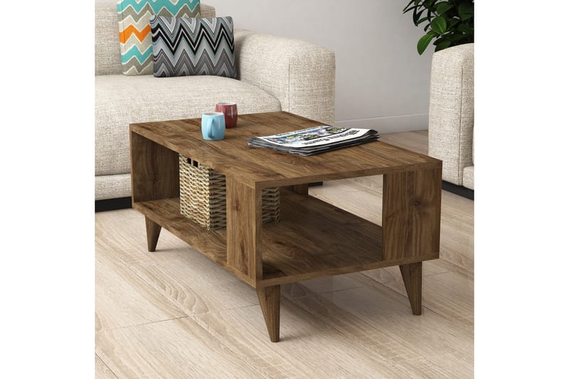 Soffbord Citira 90 cm med Förvaring Hylla - Mörkbrun - Möbler - Bord & matgrupp - Soffbord