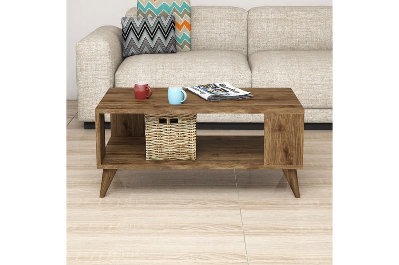 Soffbord Citira 90 cm med Förvaring Hylla - Mörkbrun - Möbler - Bord & matgrupp - Soffbord