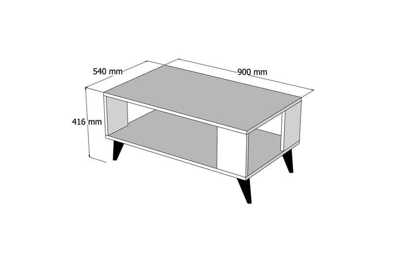 Soffbord Citira 90 cm med Förvaring Hylla - Mörkbrun - Möbler - Bord & matgrupp - Soffbord