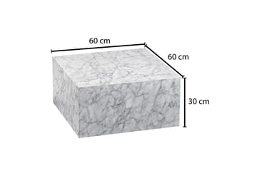 Soffbord Clanton 60 cm Marmormönster - Vit/Grå - Möbler - Bord & matgrupp - Soffbord