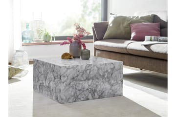 Soffbord Clanton 60 cm Marmormönster - Vit/Grå - Möbler - Bord & matgrupp - Soffbord