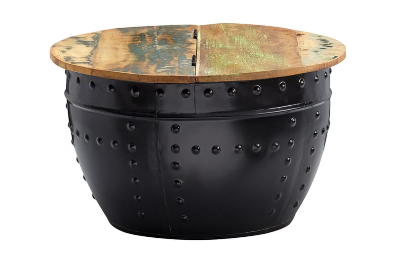 Soffbord Clanton 60 cm Runt med Nitar - Brun/Svart - Soffbord