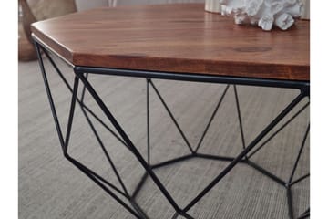 Soffbord Clanton 66 cm Hexagon - Valnötsbrun/Svart - Möbler - Bord & matgrupp - Soffbord