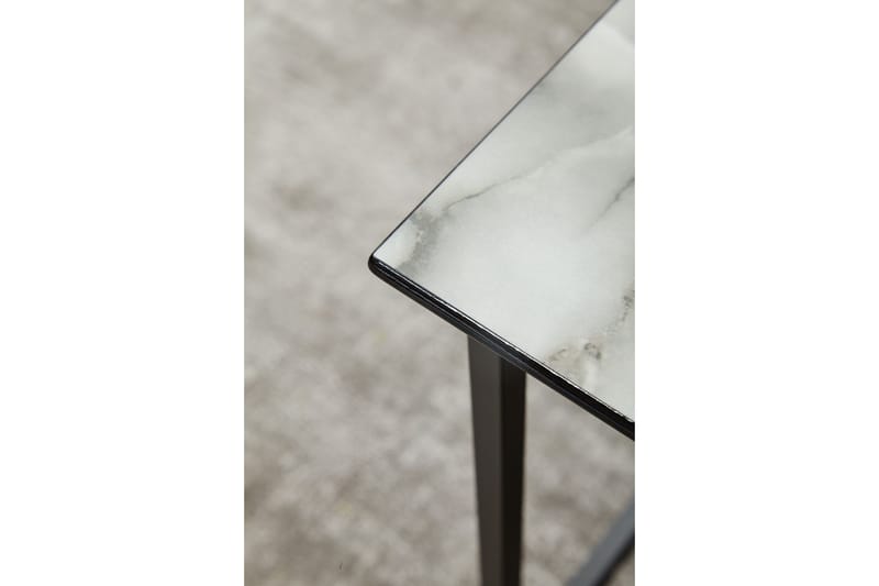 Soffbord Clanton 80 cm Marmormönster - Vit/Svart - Möbler - Bord & matgrupp - Soffbord