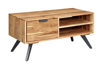 Soffbord Clanton 95 cm med Förvaring Låda + 2 Hyllor - Brun/Svart - Möbler - Bord & matgrupp - Soffbord