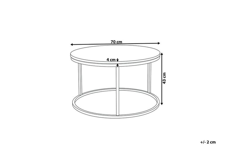 Soffbord Corbelin 70 cm Runt Marmormönster - Vit/Koppar - Marmorbord - Soffbord