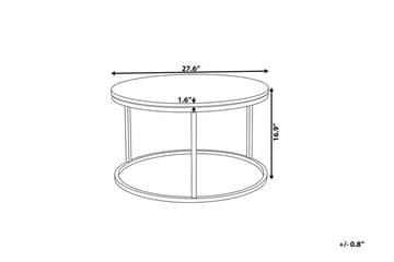 Soffbord Corbelin 70 cm Runt Marmormönster - Vit/Koppar - Möbler - Bord & matgrupp - Soffbord