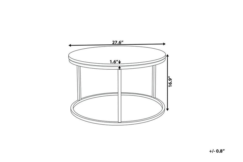 Soffbord Corbelin 70 cm Runt Marmormönster - Vit/Koppar - Marmorbord - Soffbord