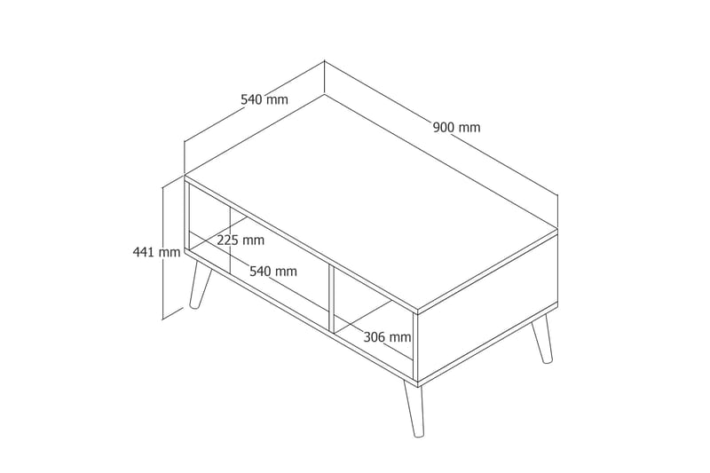 Soffbord Cravans 90x54x90 cm - Ek - Soffbord