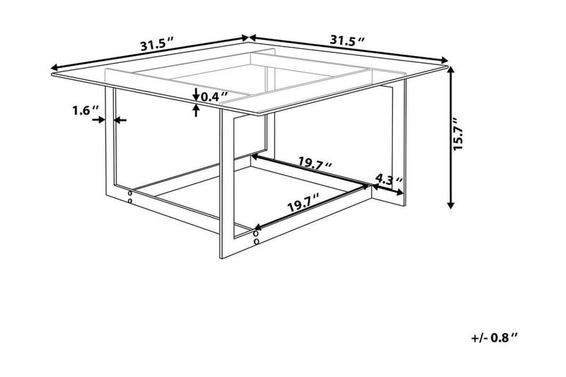 Soffbord Crystal 80 cm - Guld - Möbler - Bord & matgrupp - Soffbord