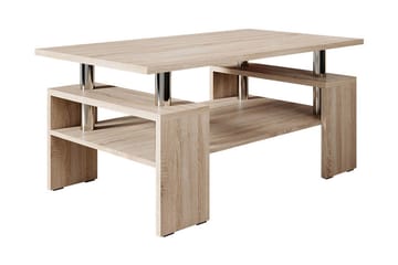 Soffbord Cubella 110 cm med Förvaring Hyllor - Ekfärg/Krom - Möbler - Bord & matgrupp - Soffbord