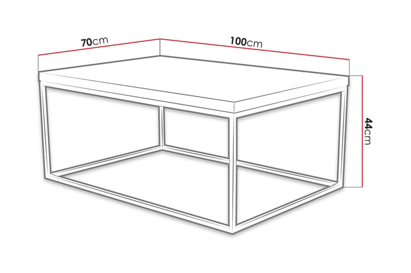 Soffbord Cubinson 100 cm - Ekfärg/Svart - Möbler - Bord & matgrupp - Soffbord