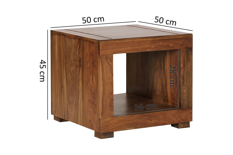 Soffbord Cumens 50 cm med Förvaring Hylla - Massivt Trä - Möbler - Bord & matgrupp - Soffbord