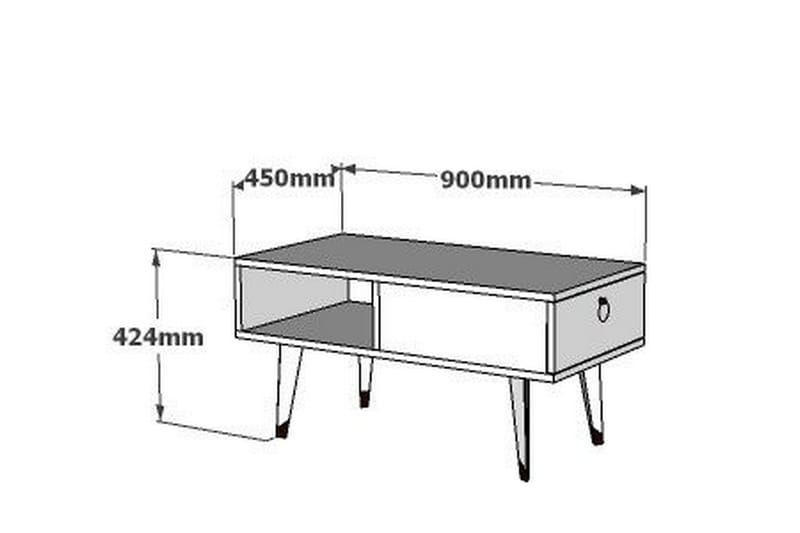 Soffbord Damlarca 90x42,4x90 cm - Brun - Soffbord