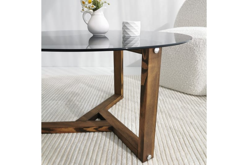Soffbord Dander 75 cm Runt - Rökfärgat/Teak - Möbler - Bord & matgrupp - Soffbord