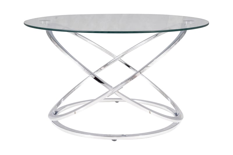 Soffbord Dehesa 80 cm Runt - Glas/Silver - Soffbord