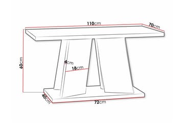 Soffbord Denogal 70 cm - Vit - Möbler - Bord & matgrupp - Soffbord
