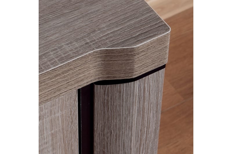 Soffbord Domineck 120 cm med Förvaring Hylla - Ekfärg/Beige/Grå - Soffbord