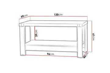 Soffbord Domineck 120 cm med Förvaring Hylla - Tryffel/Beige/Grå - Möbler - Bord & matgrupp - Soffbord