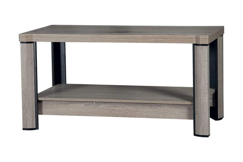 Soffbord Domineck 120 cm med Förvaring Hylla - Tryffel/Beige/Grå - Soffbord