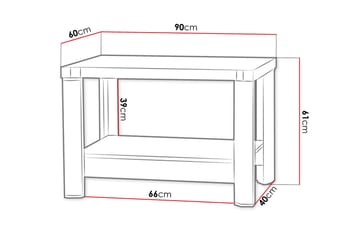 Soffbord Domineck 90 cm med Förvaring Hylla - Tryffel/Beige/Grå - Möbler - Bord & matgrupp - Soffbord