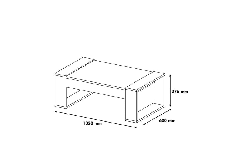 Soffbord Edelmis 102 cm - Valnötsbrun/Krämvit - Soffbord