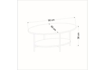 Soffbord Elistia 90 cm - Ek/Vit - Möbler - Bord & matgrupp - Soffbord