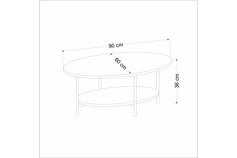 Soffbord Elistia 90 cm - Ek/Vit - Möbler - Bord & matgrupp - Soffbord