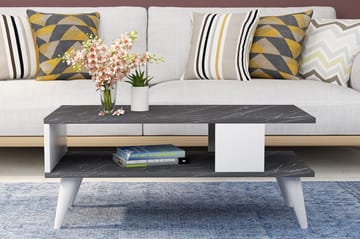 Soffbord Elmvale 90x40x90 cm - Svart/Vit - Möbler - Bord & matgrupp - Soffbord