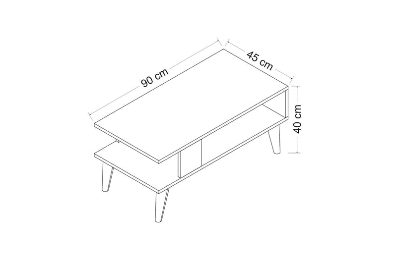 Soffbord Elmvale 90x40x90 cm - Svart/Vit - Möbler - Bord & matgrupp - Soffbord