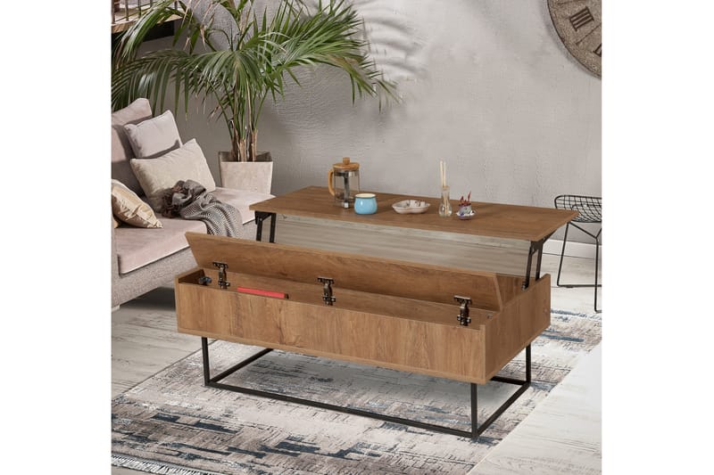 Soffbord Estepa 120 cm med Förvaring Rum - Mörkbrun/Svart - Möbler - Bord & matgrupp - Soffbord