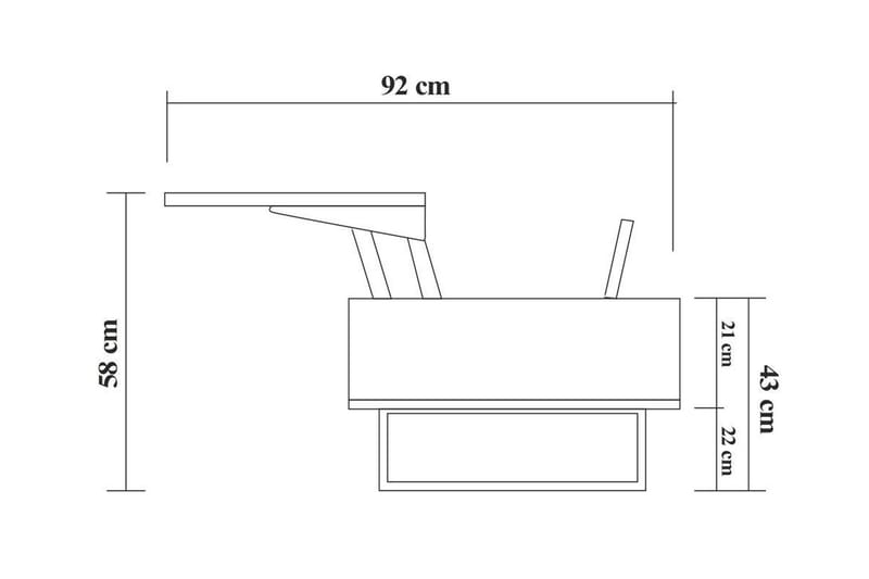 Soffbord Estepa 120 cm med Förvaring Rum - Mörkbrun/Svart - Soffbord