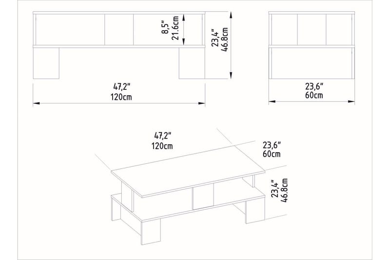 Soffbord Evansa 120 cm - Natur/Mörkbrun - Möbler - Bord & matgrupp - Soffbord