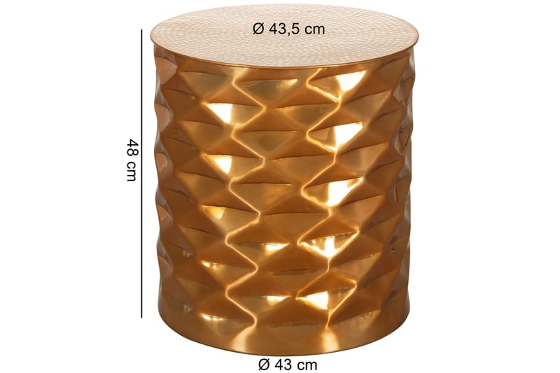Soffbord Fetterdale 44 cm Runt - Guld - Möbler - Bord & matgrupp - Soffbord
