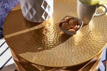 Soffbord Fetterdale 44 cm Runt - Guld - Möbler - Bord & matgrupp - Soffbord